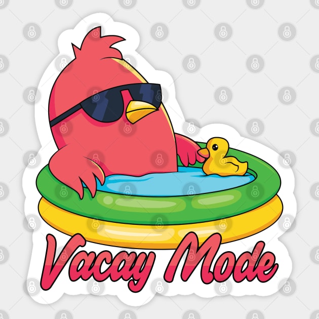 Vacay Mode Funny Bird Cartoon Sticker by Mandra